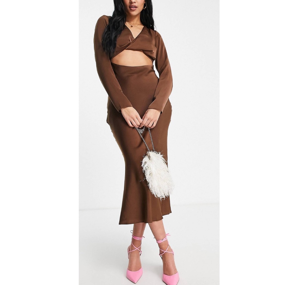 Twist Front Midi Dress